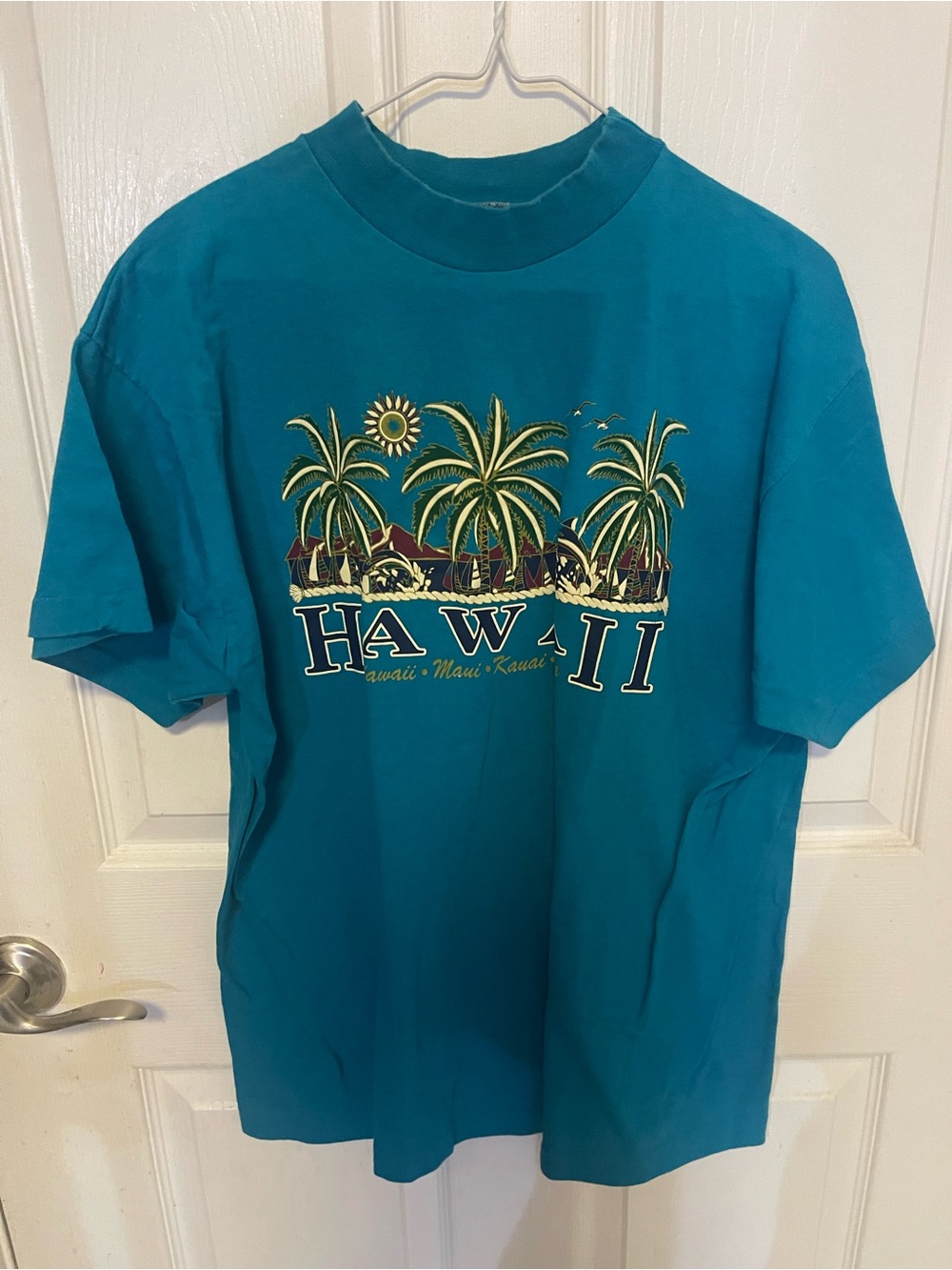 Hawaii Palm Graphic Tee - Teal